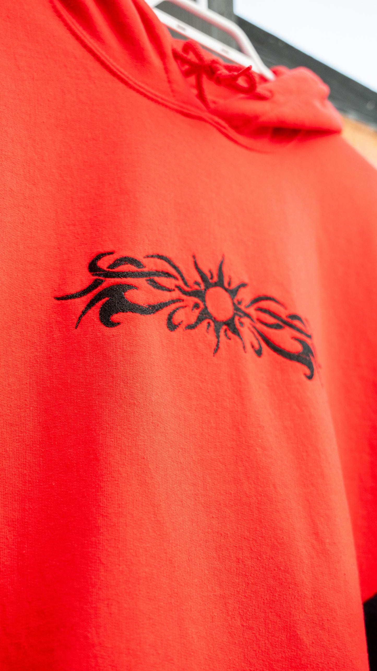 Red & Black Paneled Hoodie