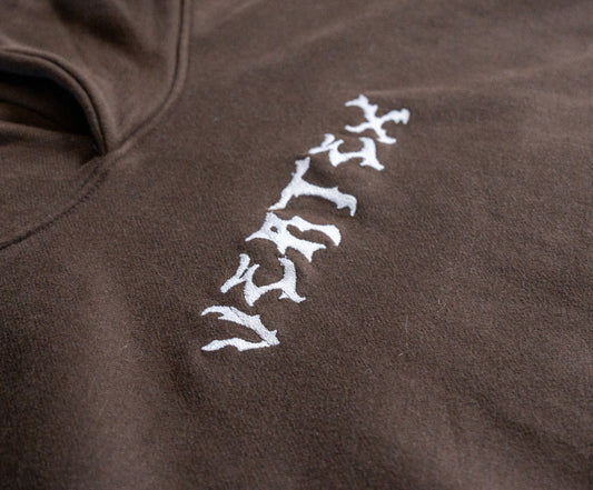 Brown and Blue Paneled hoodie